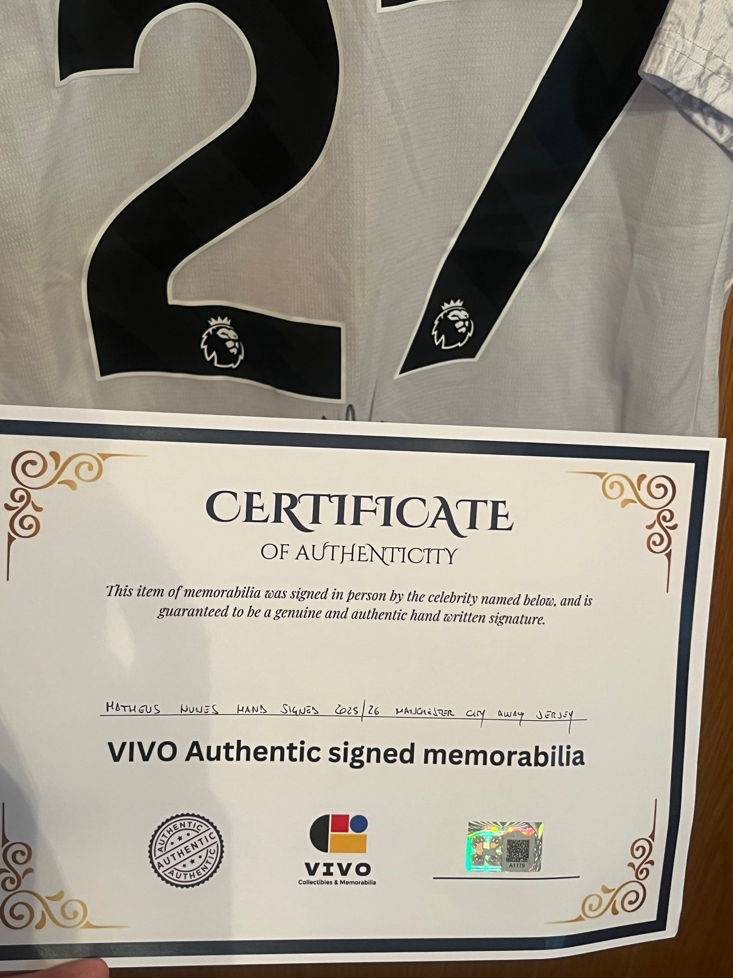 Manchester City 2025/2026 Club World Club Away Shirt Large - Matheus Nunes - Signed