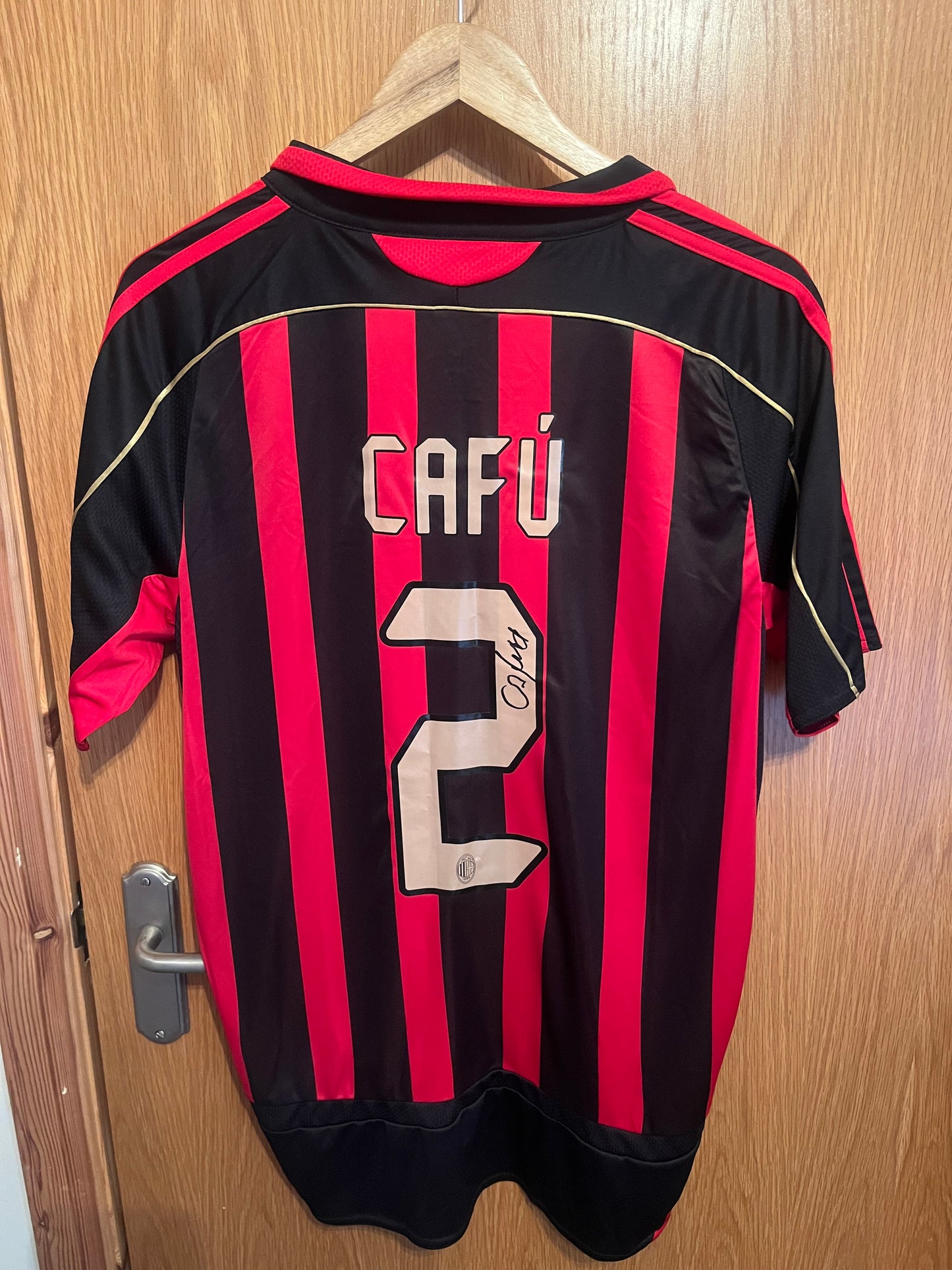 AC Milan 2006/2007 Home Football Shirt Large - Cafu - Signed