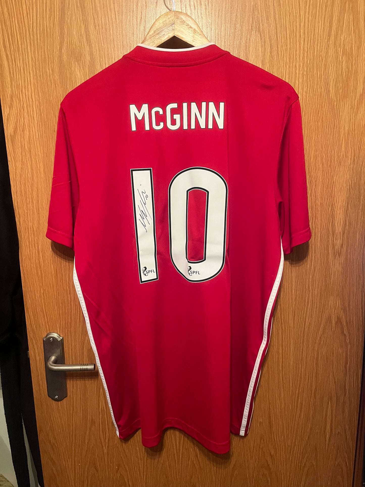 Aberdeen 2019/2020 Home Football Shirt Extra Large - Niall McGinn - Signed