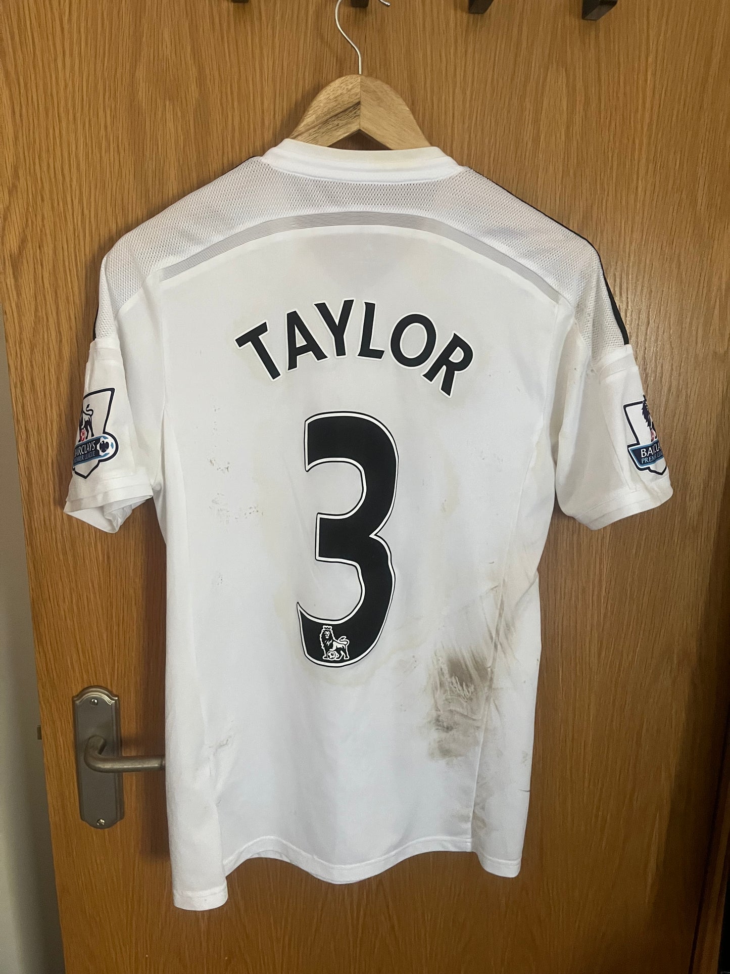 Swansea City 2014/2015 Home Football Shirt Medium - Neil Taylor - Matchworn + Squad Signed