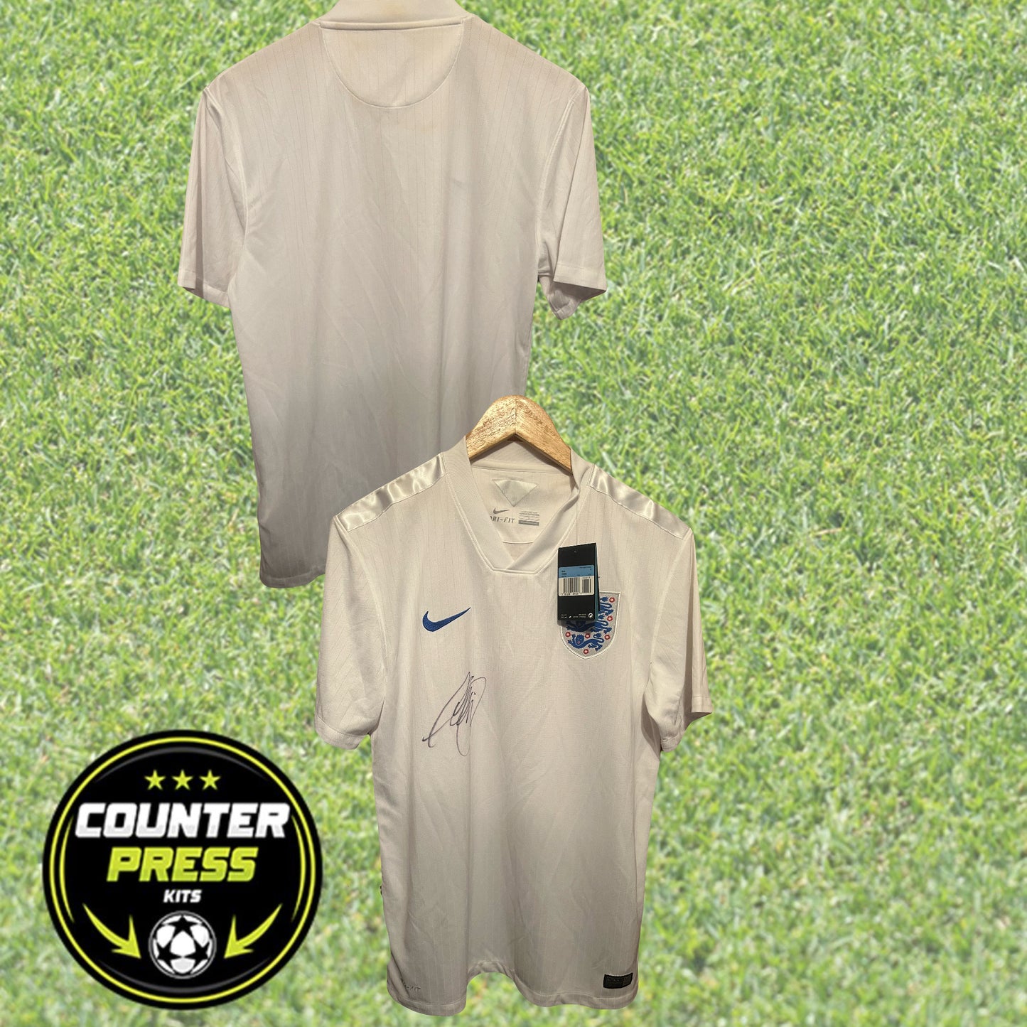 BNWT England Home Football Shirt Medium - Signed By Glen Johnson