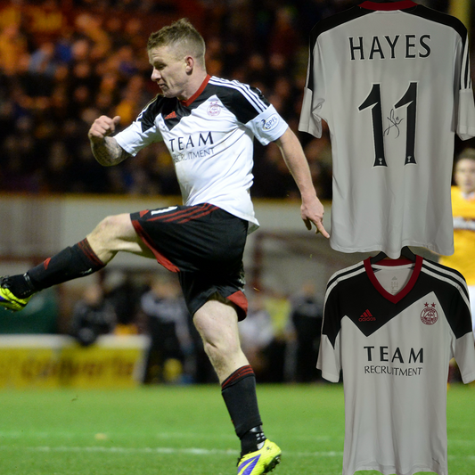 Aberdeen 2013/2014 Away Football Shirt Small - Jonny Hayes - Signed