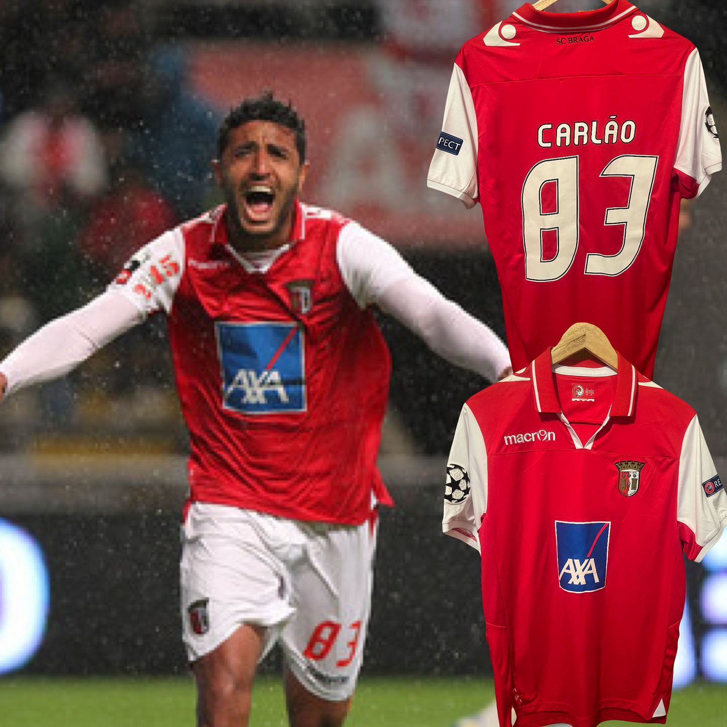 SC Braga 2012/2013 Home Football Shirt Medium - Carlão - Match Issued