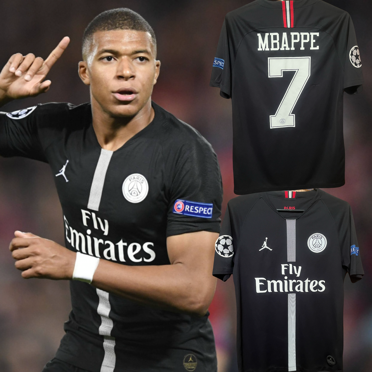 Paris Saint Germain 2018/2019 Third Football Shirt Small - Kylian Mbappe