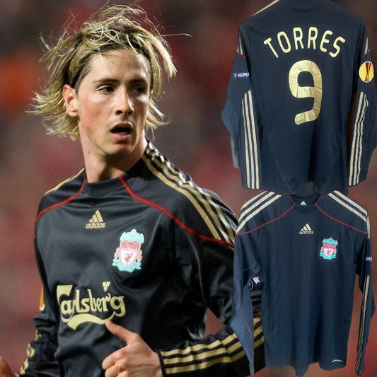 Liverpool 2009/2010 Third Football Shirt Medium - Long Sleeve - Fernando Torres - Player/Match Issue UEFA Europa League