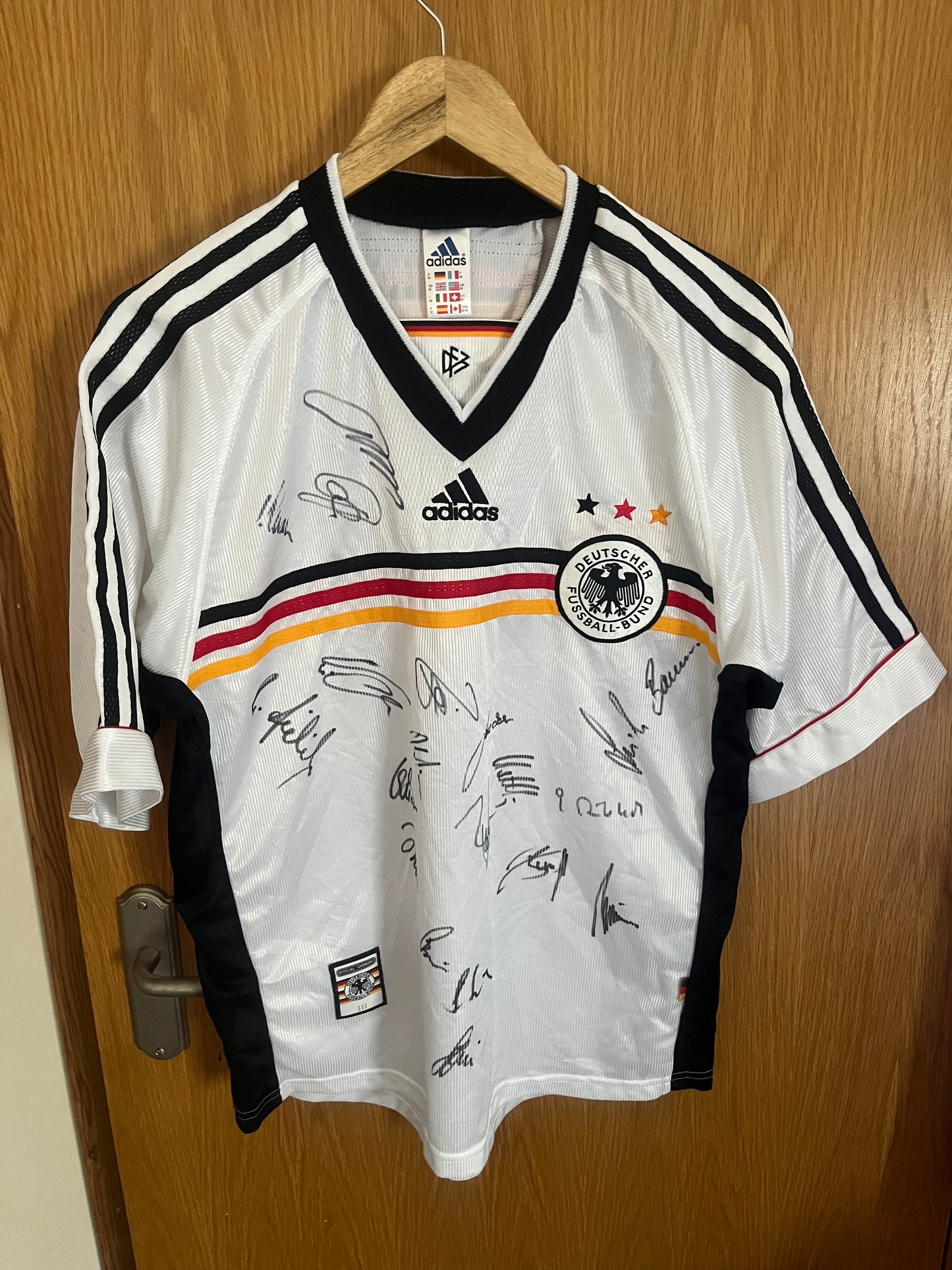Germany 1998/1999/2000 Home Football Shirt Medium - Squad Signed