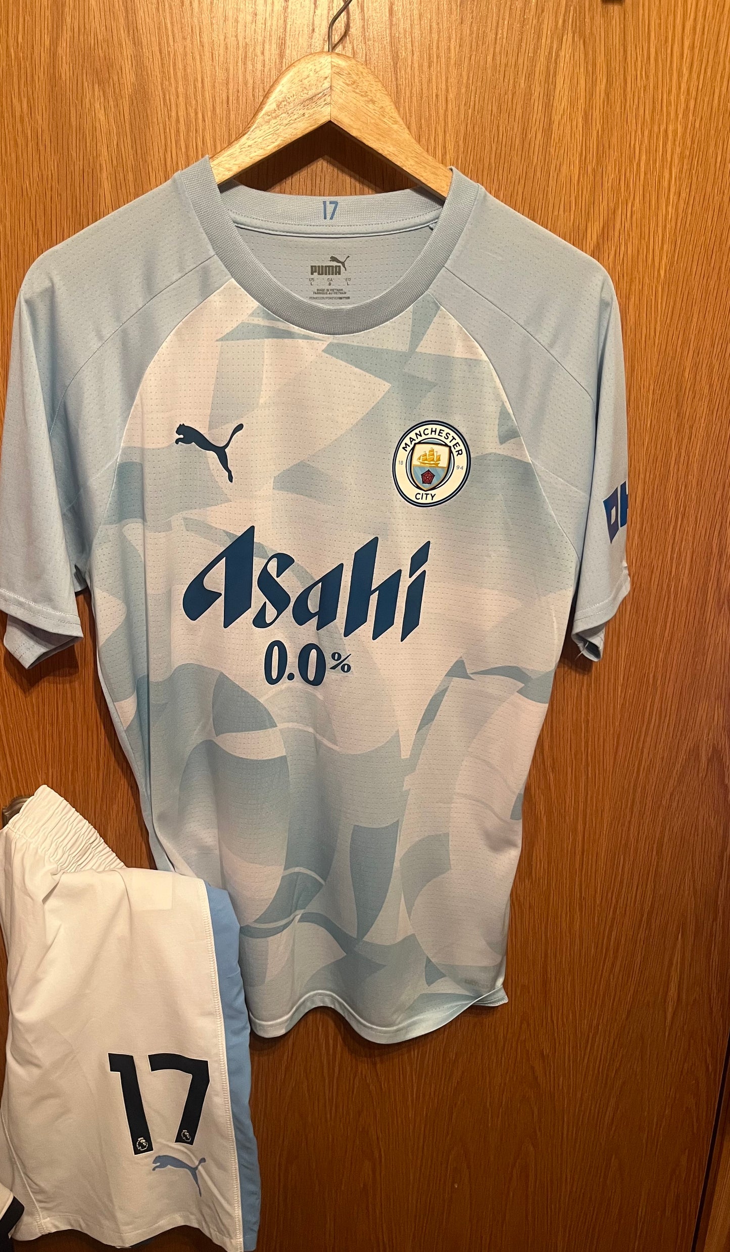 Manchester City 2023/2024 Training Football Shirt + Shorts Large - Kevin De Bruyne - Player Worn