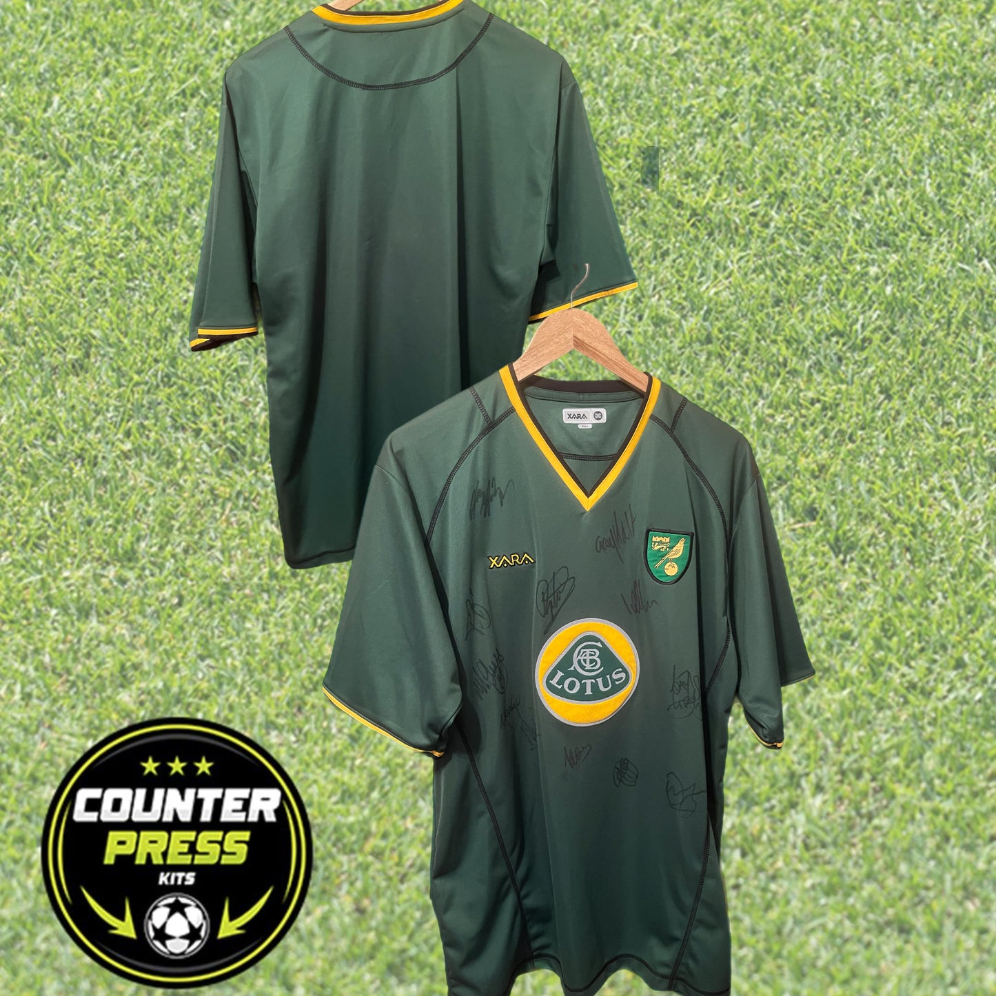 Norwich City 2003/2004 Away Football Shirt Large - Squad Signed