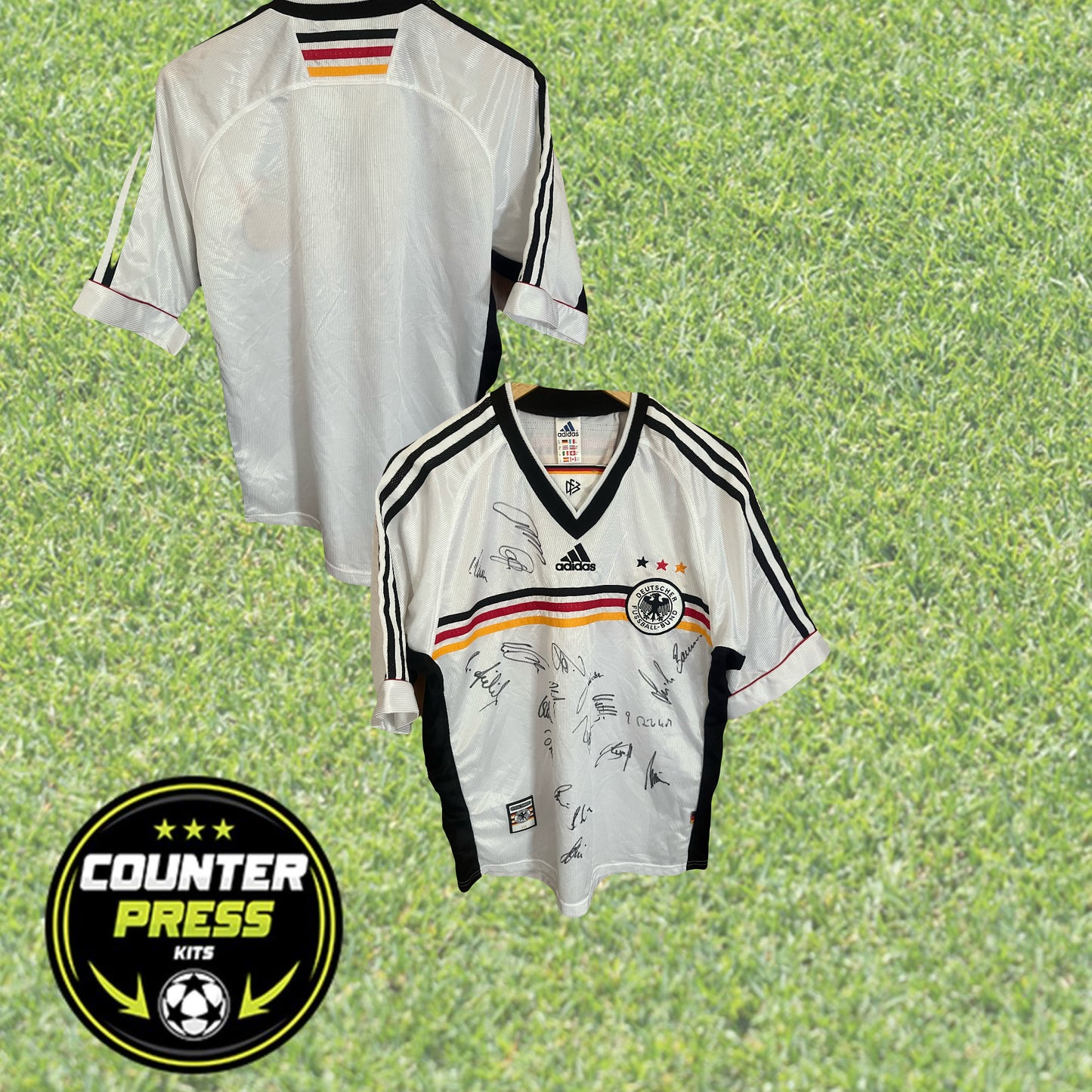 Germany 1998/1999/2000 Home Football Shirt Medium - Squad Signed