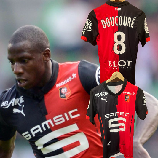 State de Rennais 2014/2015 Home Football Shirt Medium - Skin Fit - Abdoulaye Doucoure - Match Issued/Worn