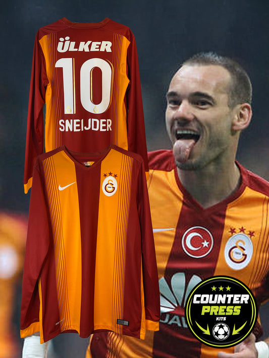 Galatasaray 2014/2015 Home Football Shirt Small - Wesley Sneijder - Long Sleeve