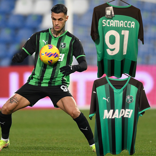 Sassuolo 2021/2022 Home Football Shirt Large - Gianluca Scamacca - BNWT