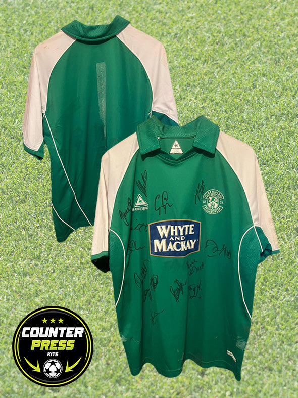 Hibernian Edinburgh 2004/2005 Home Football Shirt Extra Large - Squad Signed
