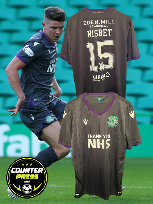 Hibernian Edinburgh 2020/2021 Away Football Shirt 2XL - Fits Extra Large - Kevin Nisbet
