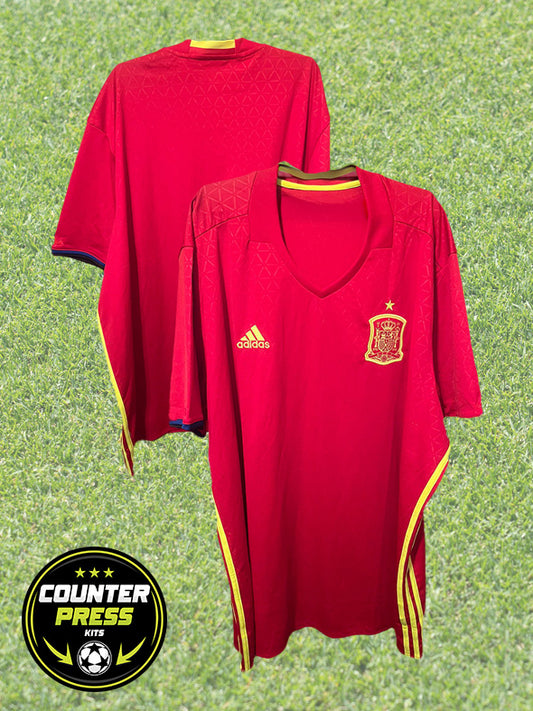 Spain 2016 Home Football Shirt 3XL